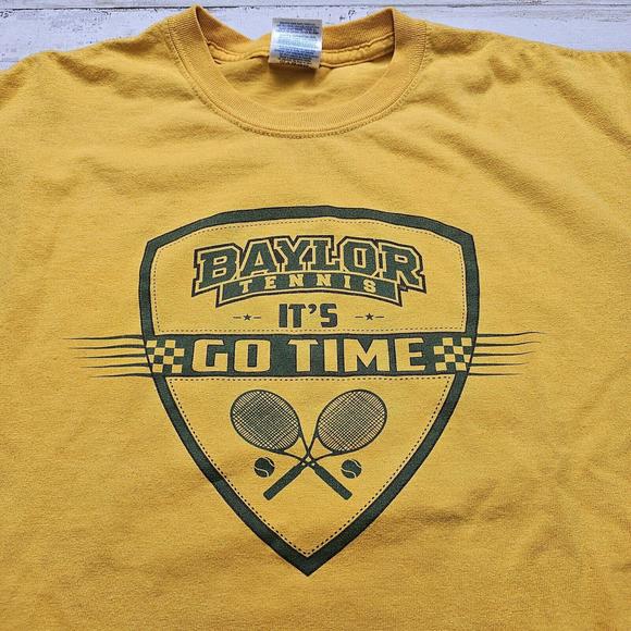 Baylor Bears Tennis IT'S GO TIME Size MED Adult T-Shirt Graphic Tee Vintage - Picture 1 of 8